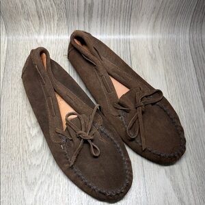 Minnetonka Brown Suede Moccasin Slip-On for Men